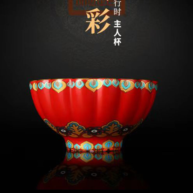 鵬翼開(kāi)門(mén)紅掐絲琺瑯彩主人杯