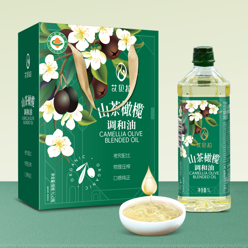 艾贝拉山茶橄榄调和油礼盒1L*2