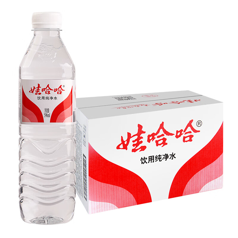 娃哈哈純凈水飲用水596ml*24瓶整箱水