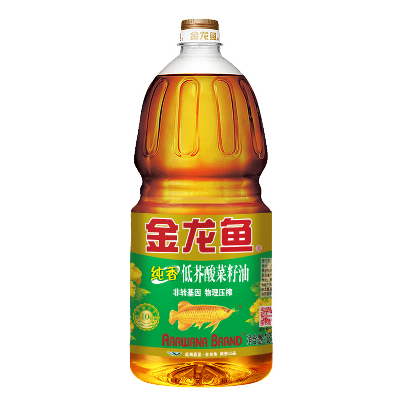 金龙鱼鲤鱼低芥酸纯香菜籽油1.8L(非转基因)